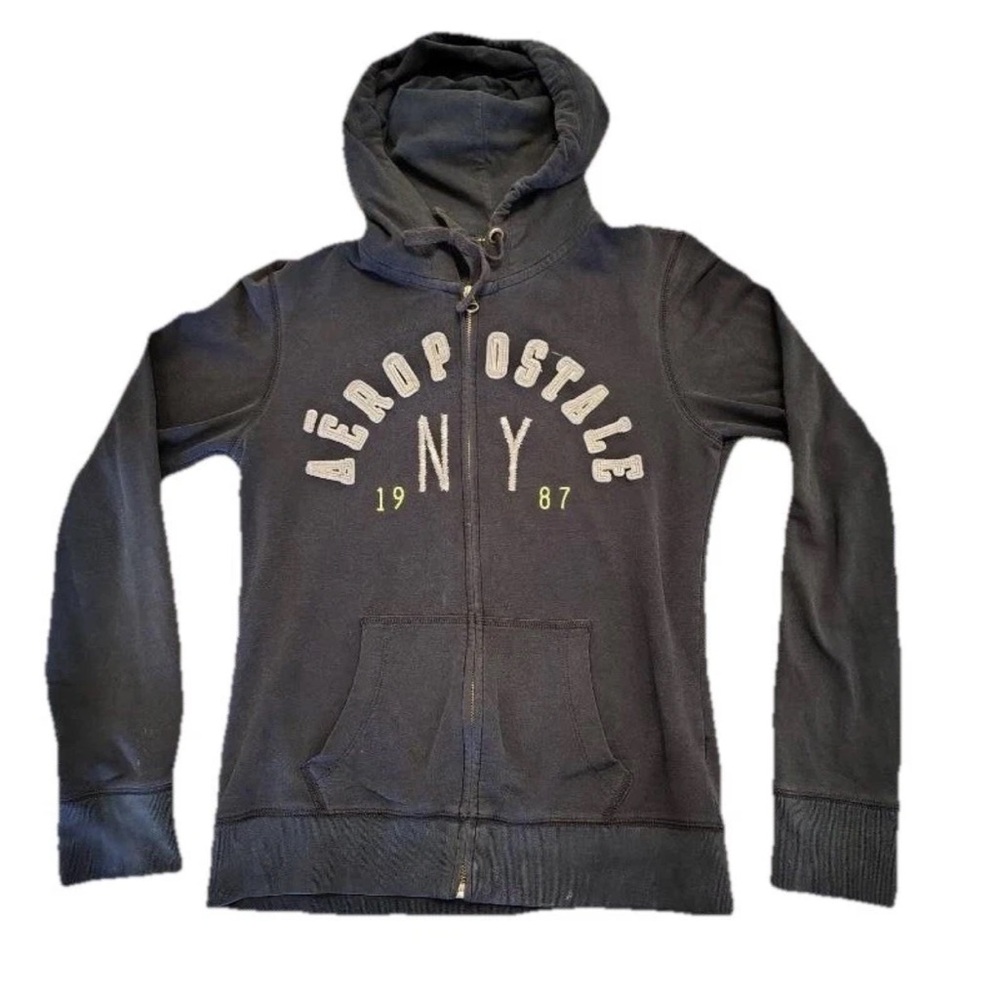 Aeropostale Bella Swan Style Full Zip Hoodie Jacket Women L 87 New York Blue